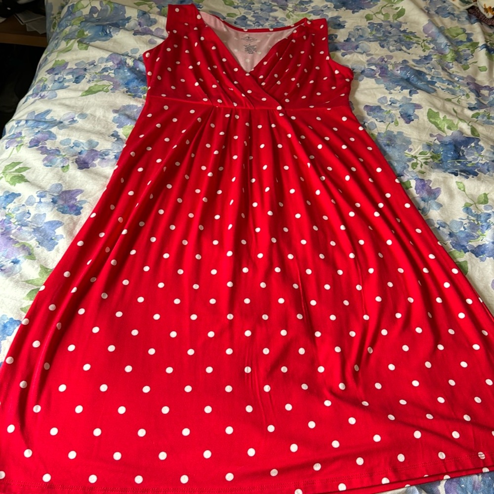 St. John’s bay red with white dots nwot